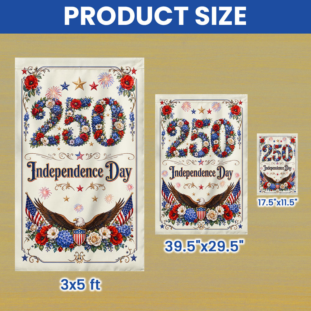 Patriotic Eagle Canvas Flag - Independence Day Rose Shield Design