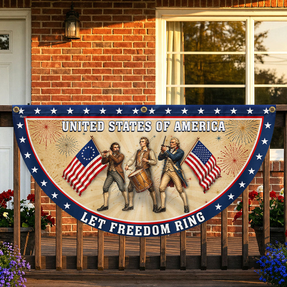 Retro American Spirit of 76 Fan Flag - Durable Canvas, Double-Sided Design