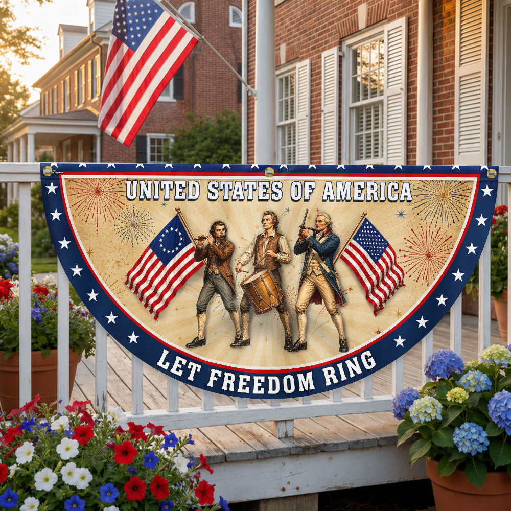 Retro American Spirit of 76 Fan Flag - Durable Canvas, Double-Sided Design