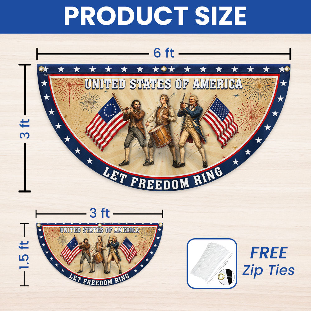 Retro American Spirit of 76 Fan Flag - Durable Canvas, Double-Sided Design