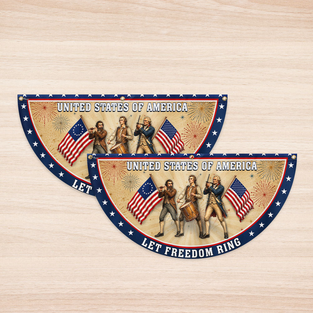 Retro American Spirit of 76 Fan Flag - Durable Canvas, Double-Sided Design