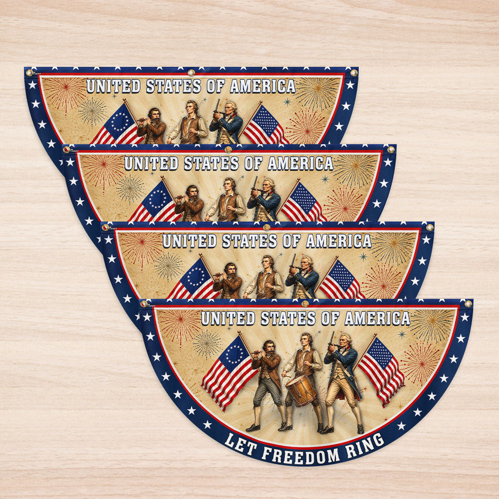 Retro American Spirit of 76 Fan Flag - Durable Canvas, Double-Sided Design