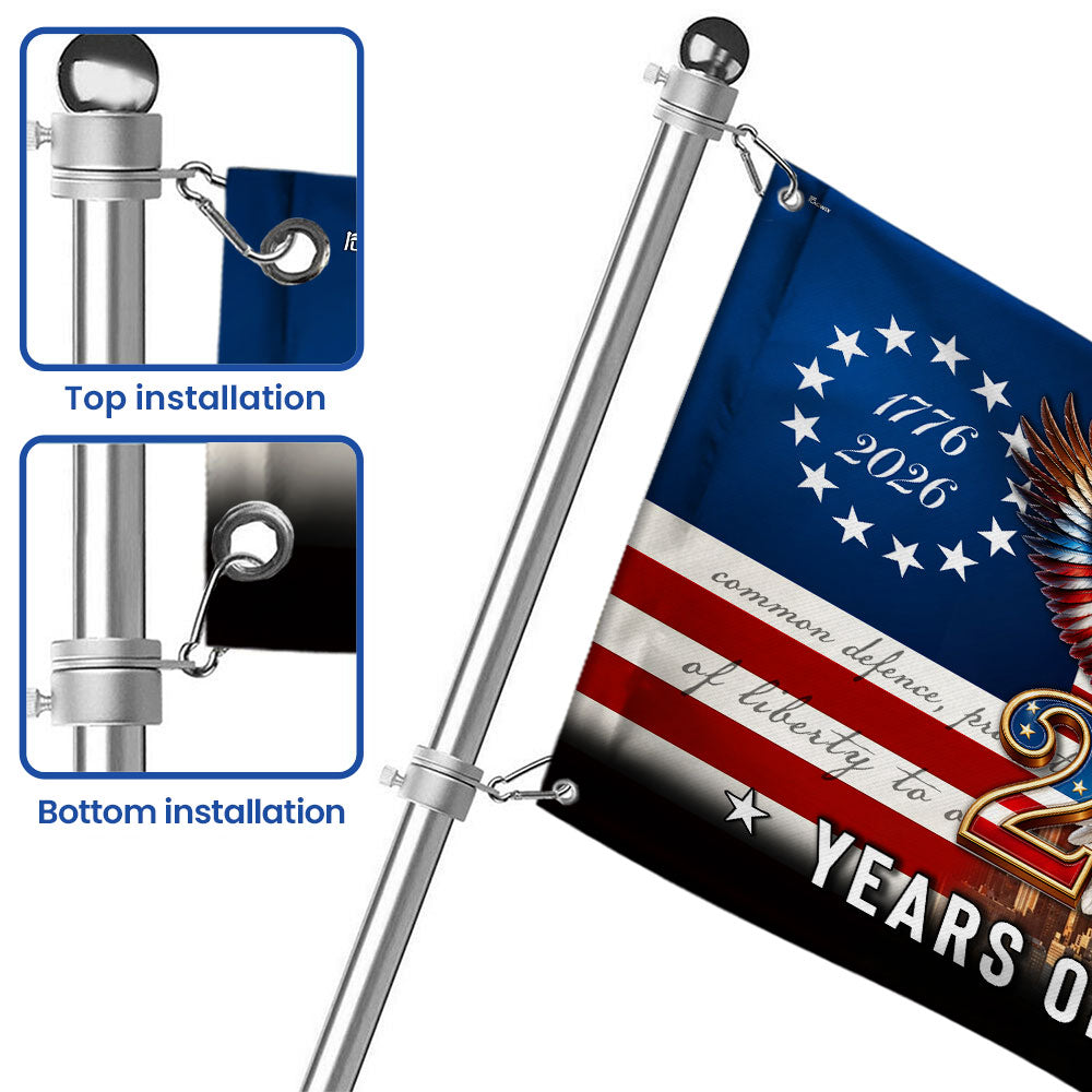 Betsy Ross Grommet Flag - 250 Years of Freedom, Double-Sided Canvas