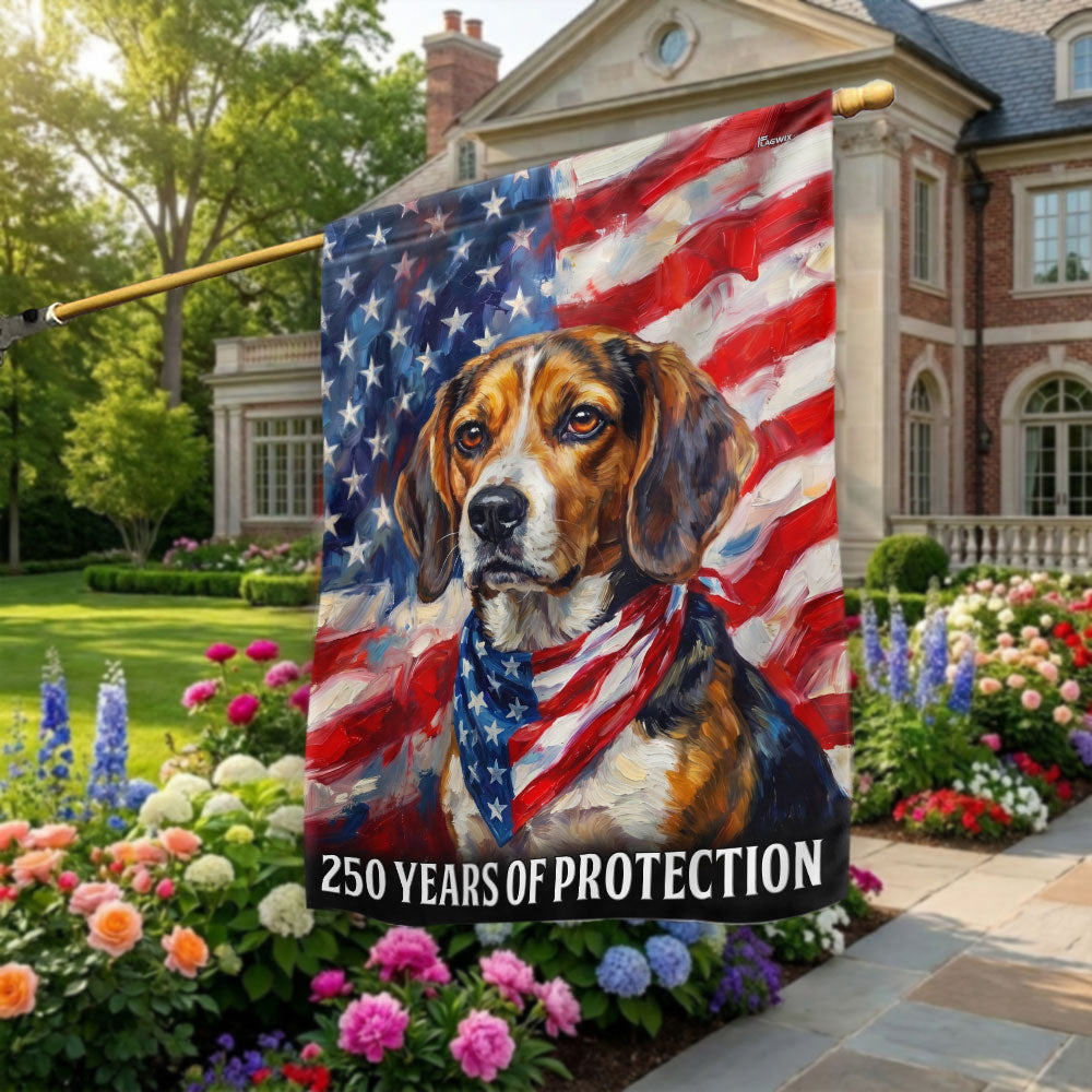 Beagle Dog American Flag - 250 Years of Protection, Double-Sided Canvas