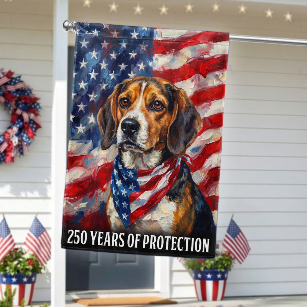 Beagle Dog American Flag - 250 Years of Protection, Double-Sided Canvas