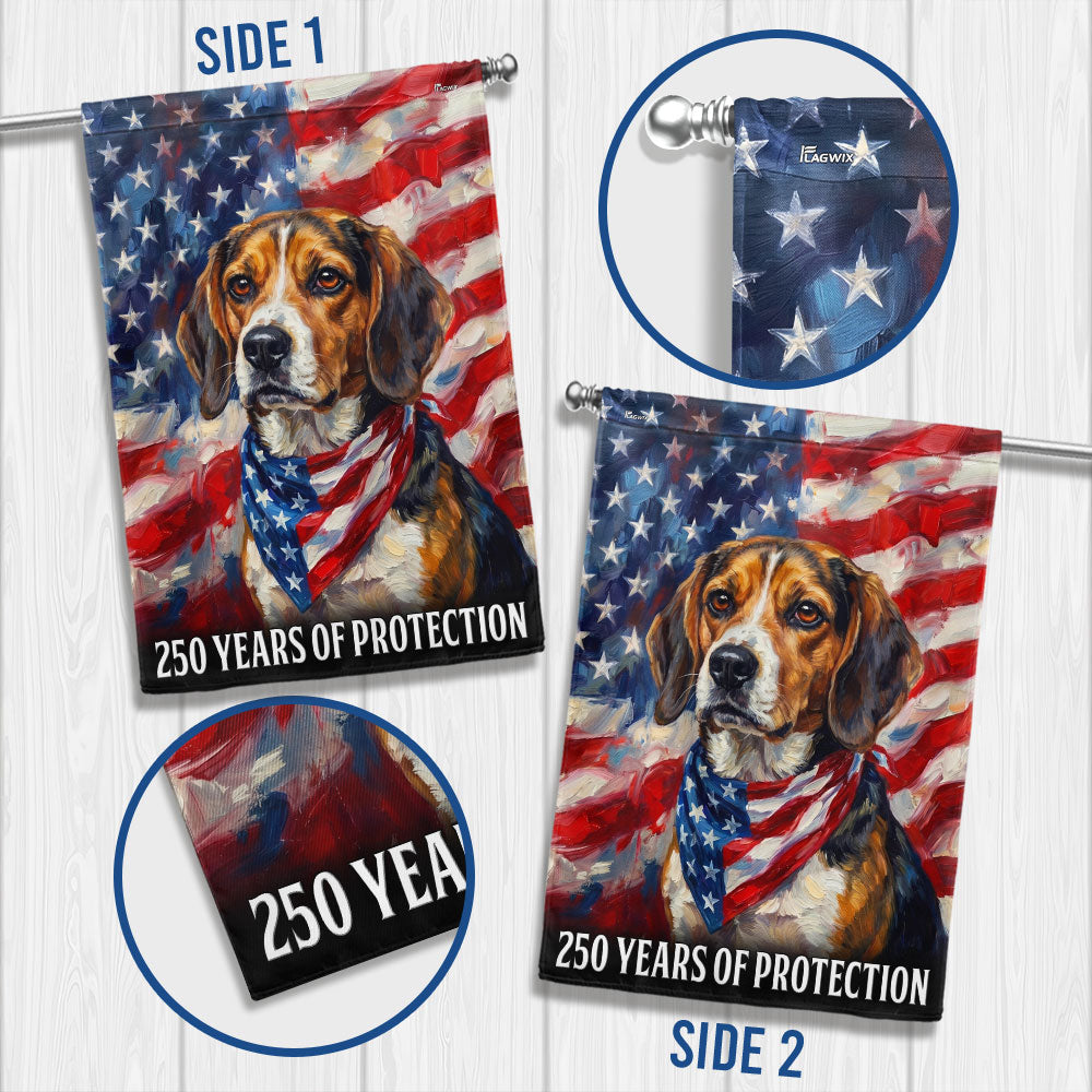 Beagle Dog American Flag - 250 Years of Protection, Double-Sided Canvas