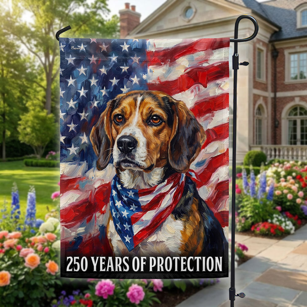 Beagle Dog American Flag - 250 Years of Protection, Double-Sided Canvas