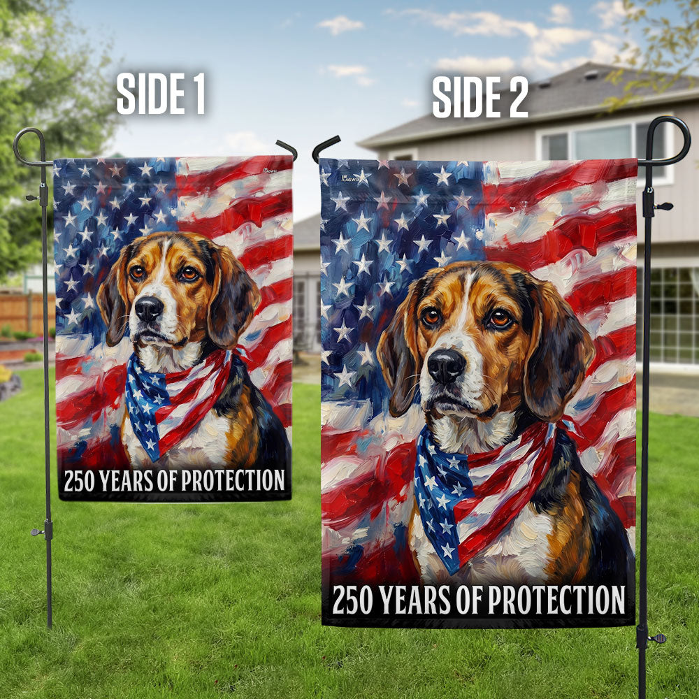 Beagle Dog American Flag - 250 Years of Protection, Double-Sided Canvas
