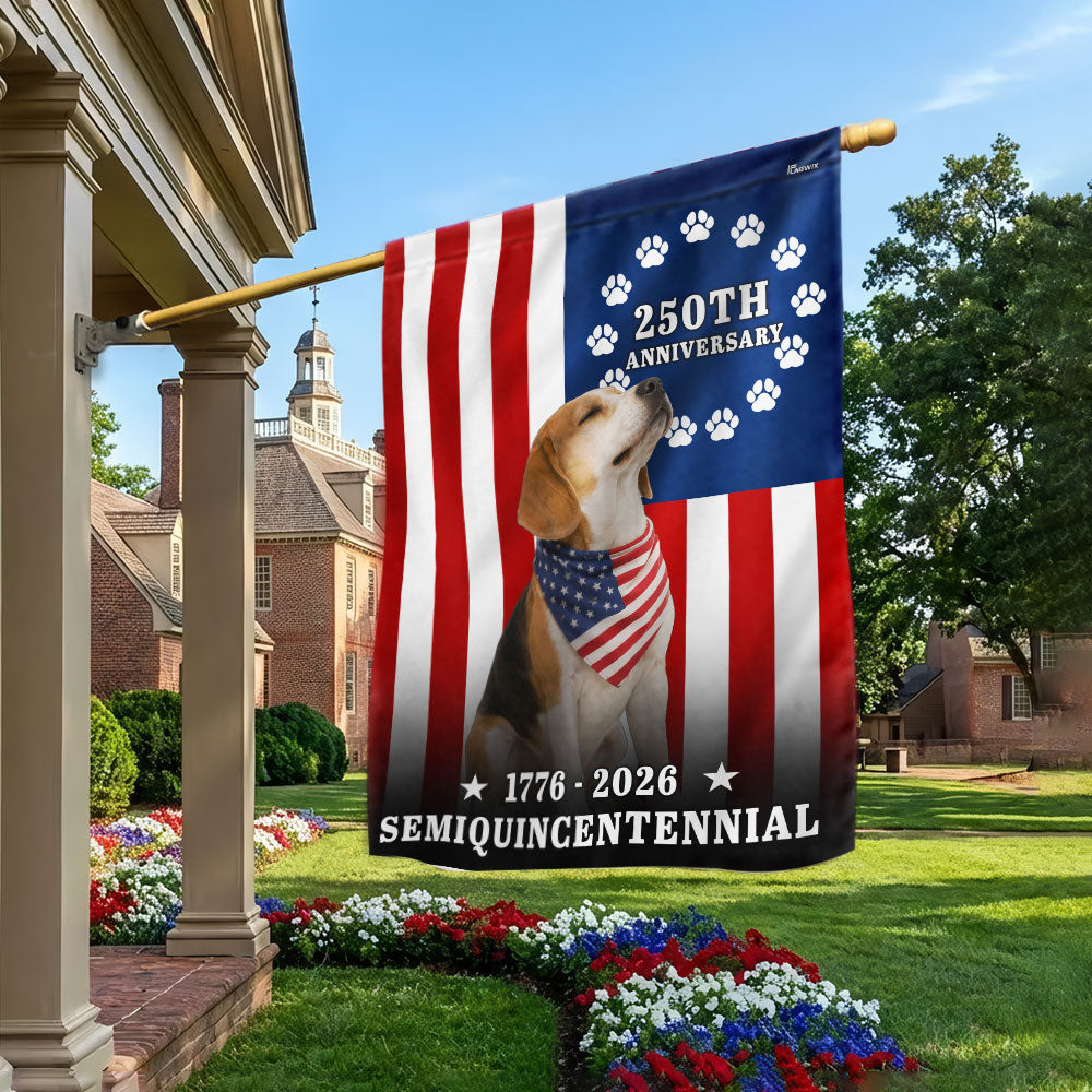 Beagle American Flag for 250th Anniversary Celebration