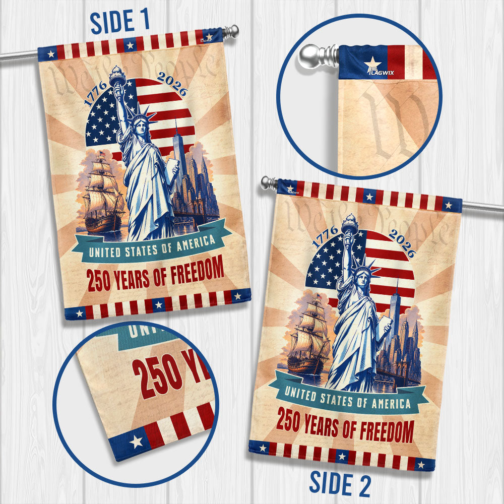 Vintage American Flag - 250 Years of Freedom Liberty Canvas Flag