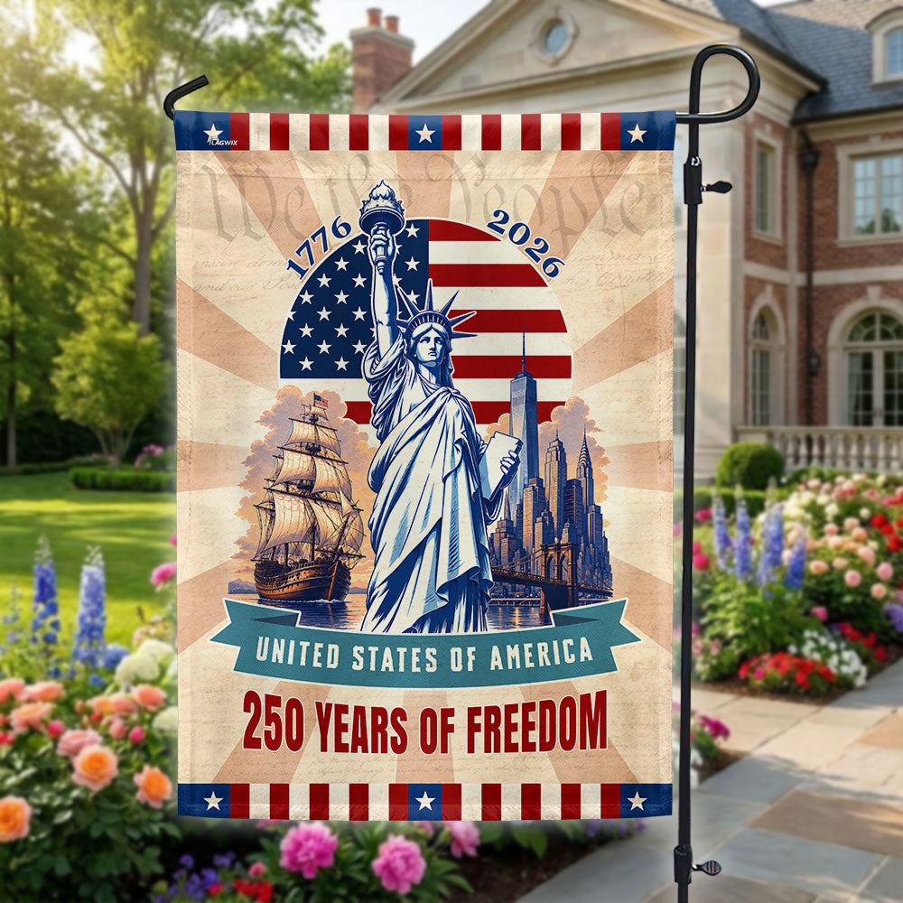 Vintage American Flag - 250 Years of Freedom Liberty Canvas Flag