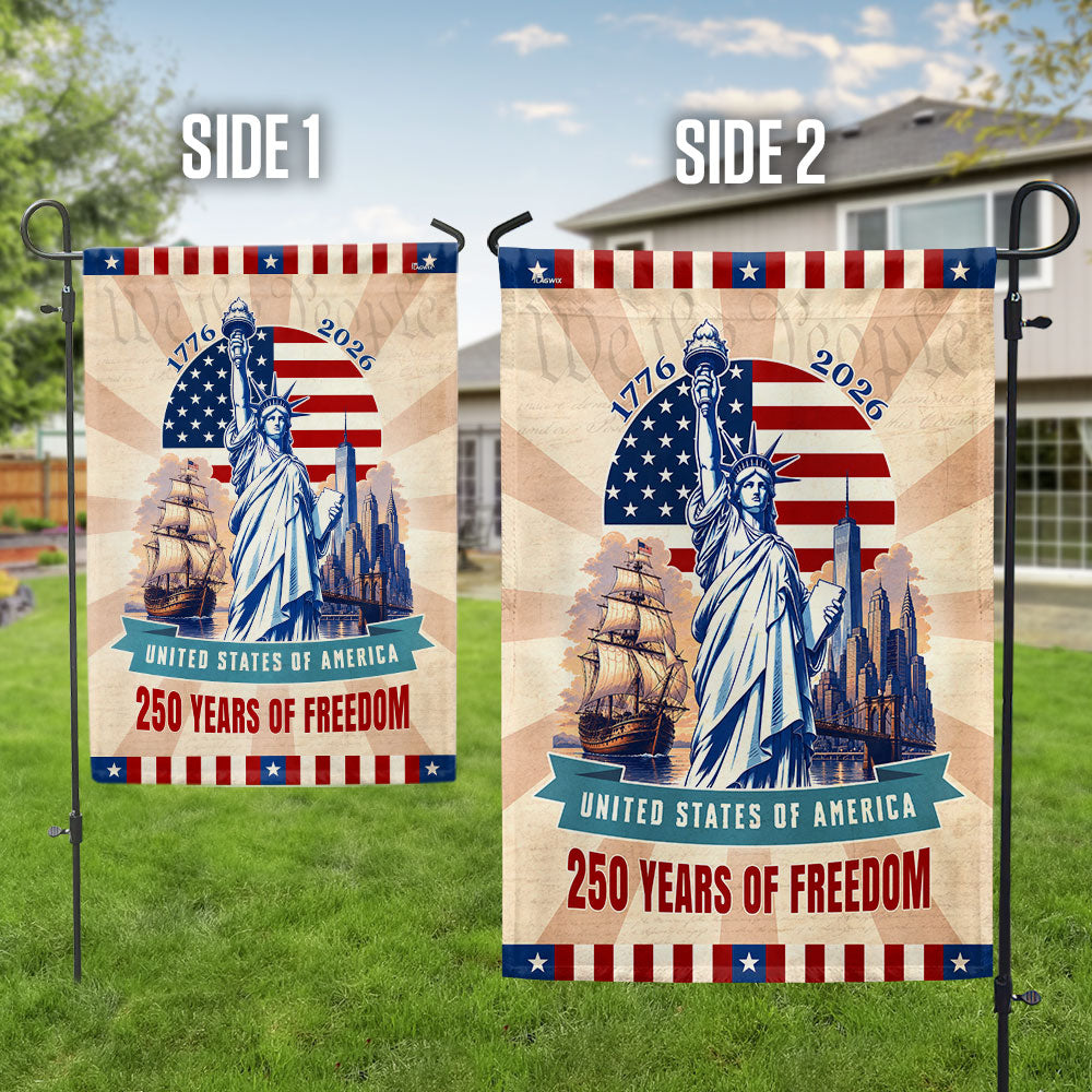 Vintage American Flag - 250 Years of Freedom Liberty Canvas Flag