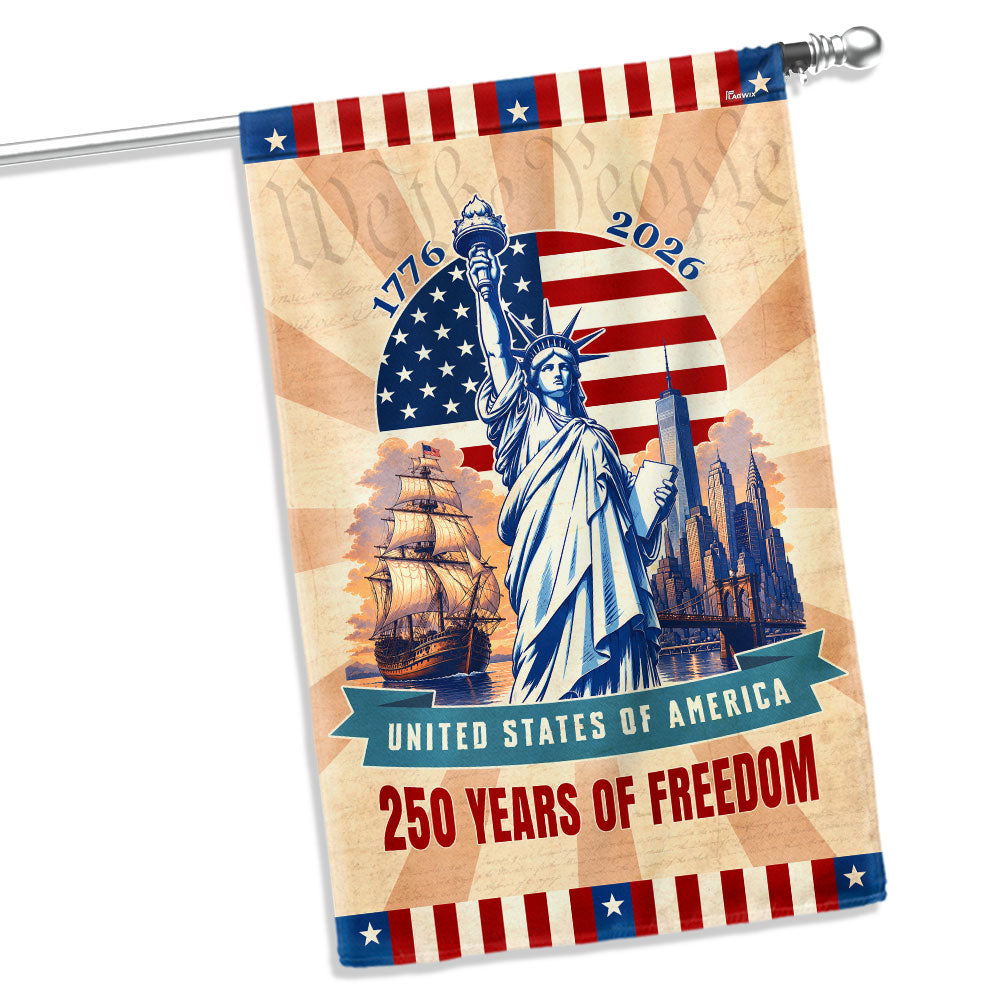 Vintage American Flag - 250 Years of Freedom Liberty Canvas Flag