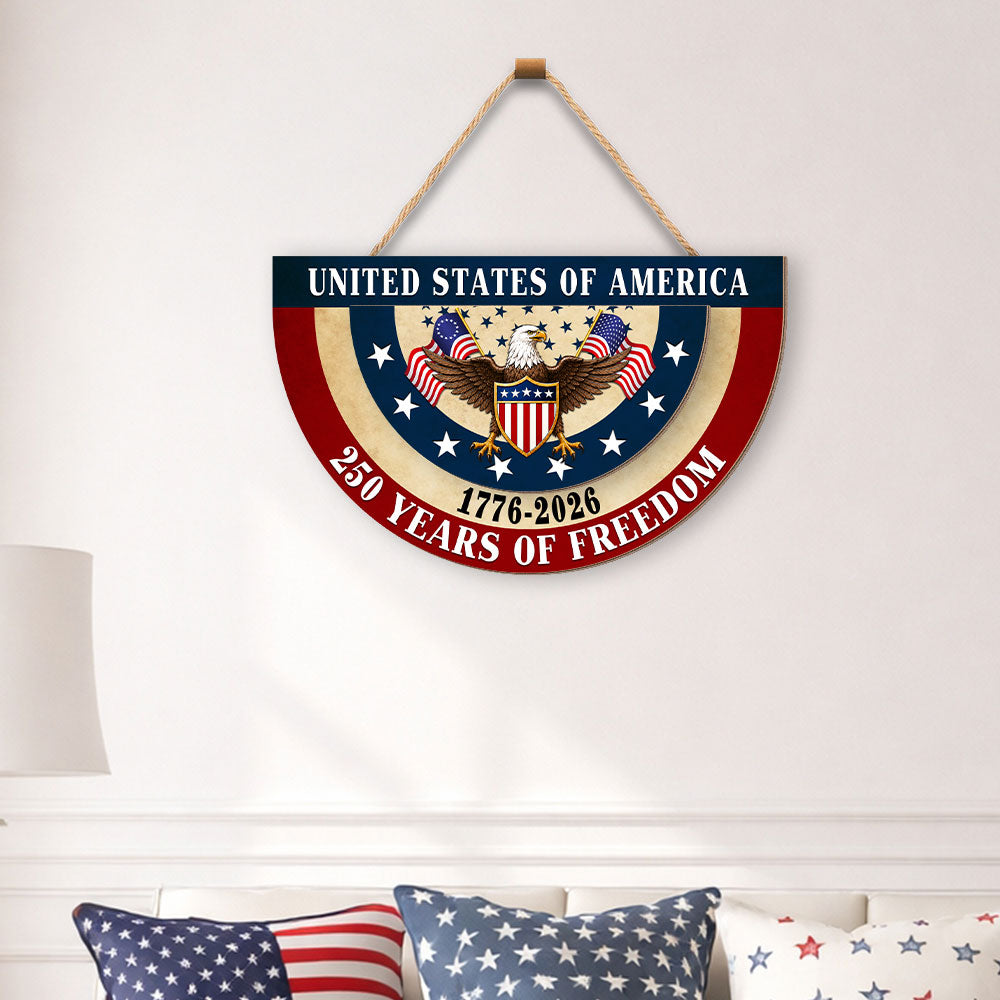 Betsy Ross Patriotic Eagle Wooden Hanging Sign