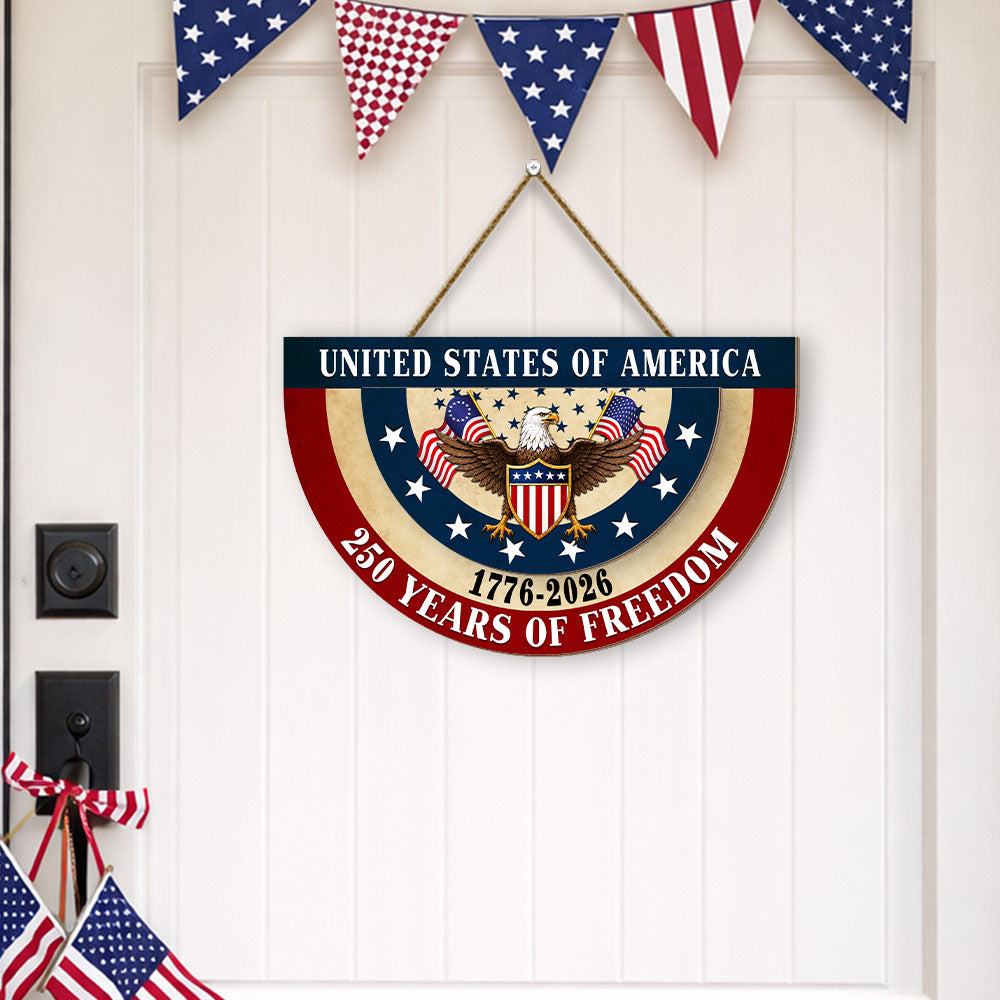 Betsy Ross Patriotic Eagle Wooden Hanging Sign