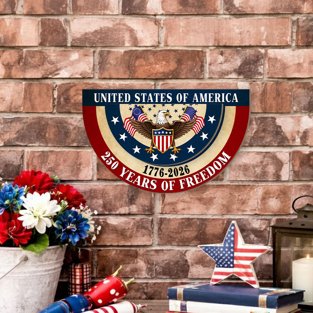 Betsy Ross Patriotic Eagle Wooden Hanging Sign