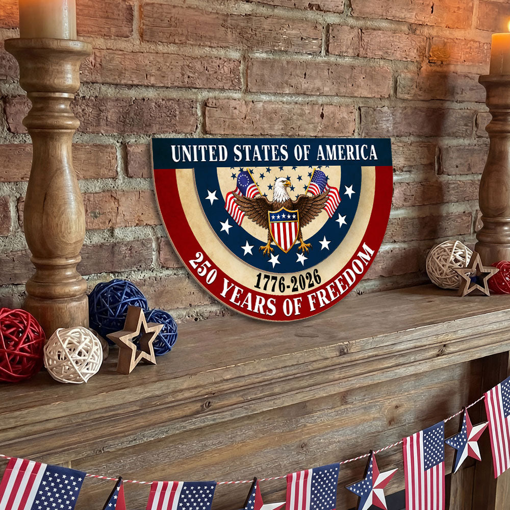 Betsy Ross Patriotic Eagle Wooden Hanging Sign