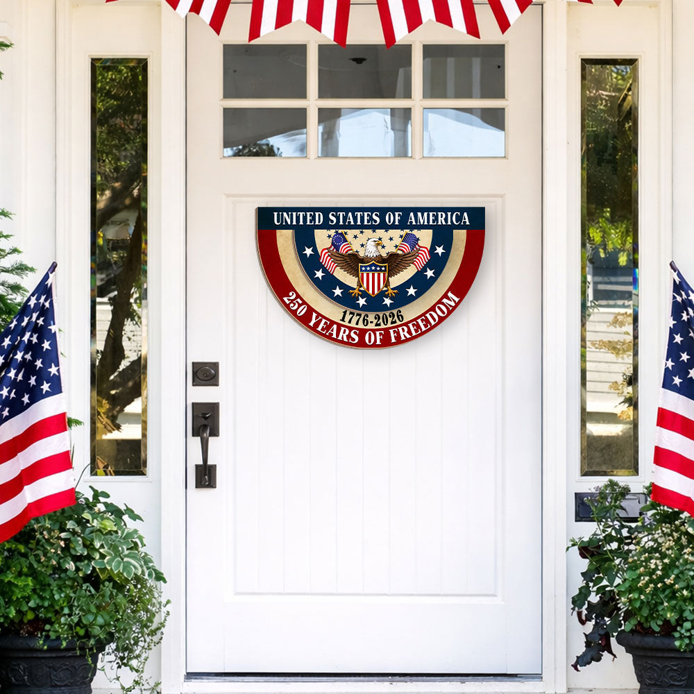 Betsy Ross Patriotic Eagle Wooden Hanging Sign