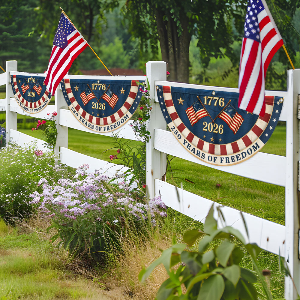 Betsy Ross American Fan Flag - 250 Years of Freedom, Double-Sided Canvas Decor