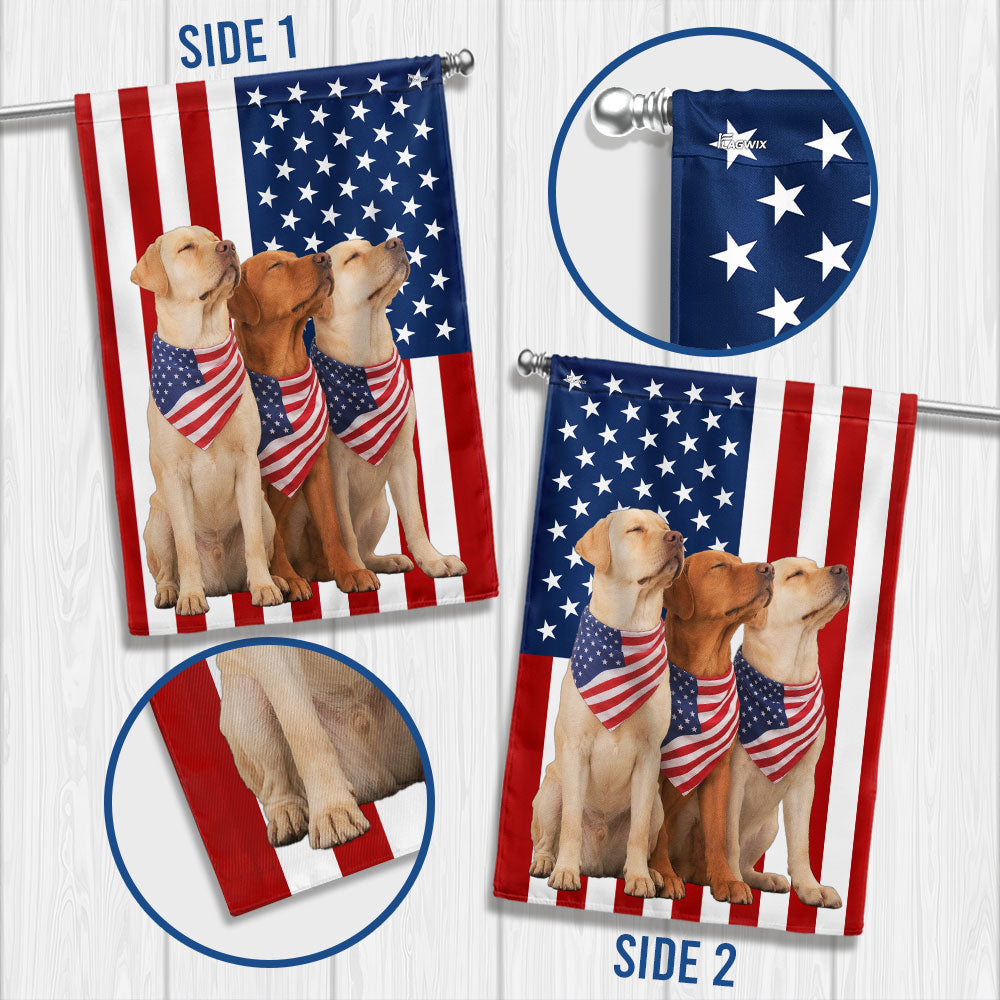 Patriotic Yellow and Red Fox Labrador Retriever Flag