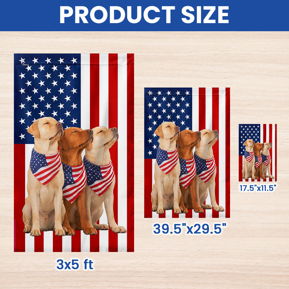 Patriotic Yellow and Red Fox Labrador Retriever Flag