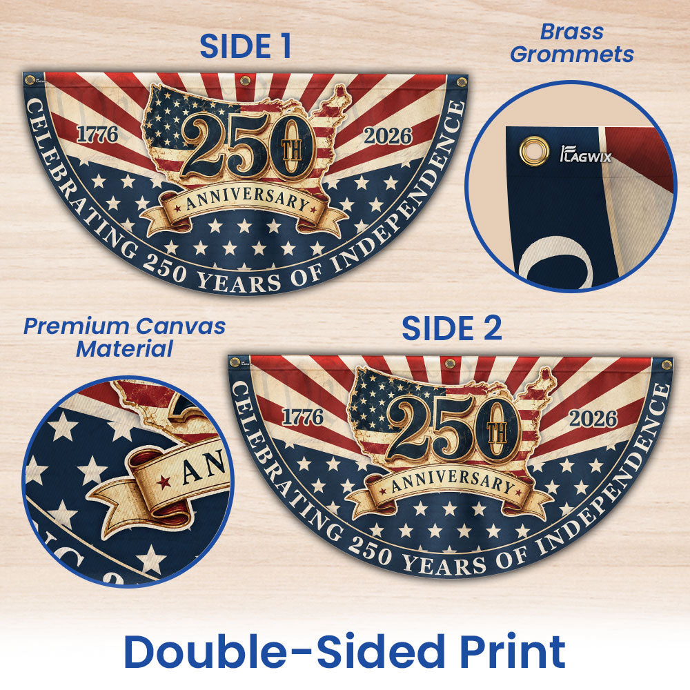 American Maps Retro Fan Flag for 250th Independence Celebration