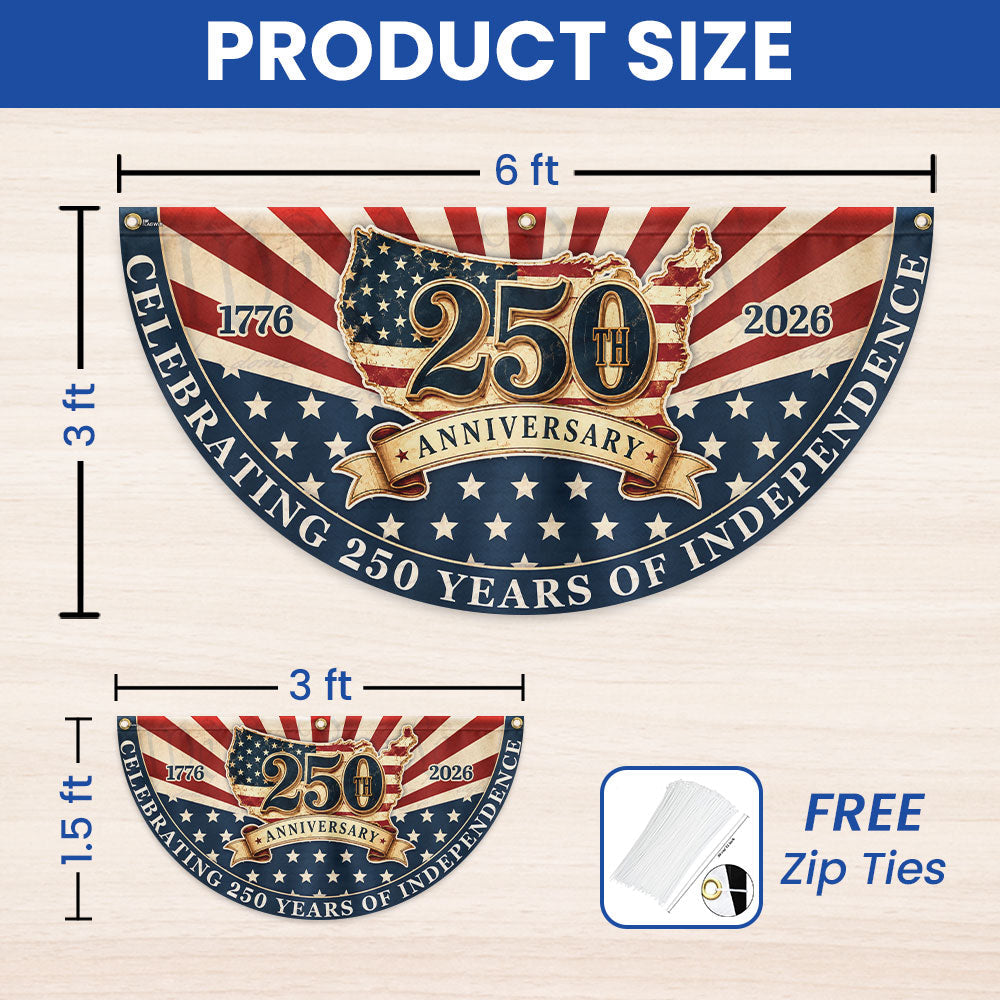 American Maps Retro Fan Flag for 250th Independence Celebration