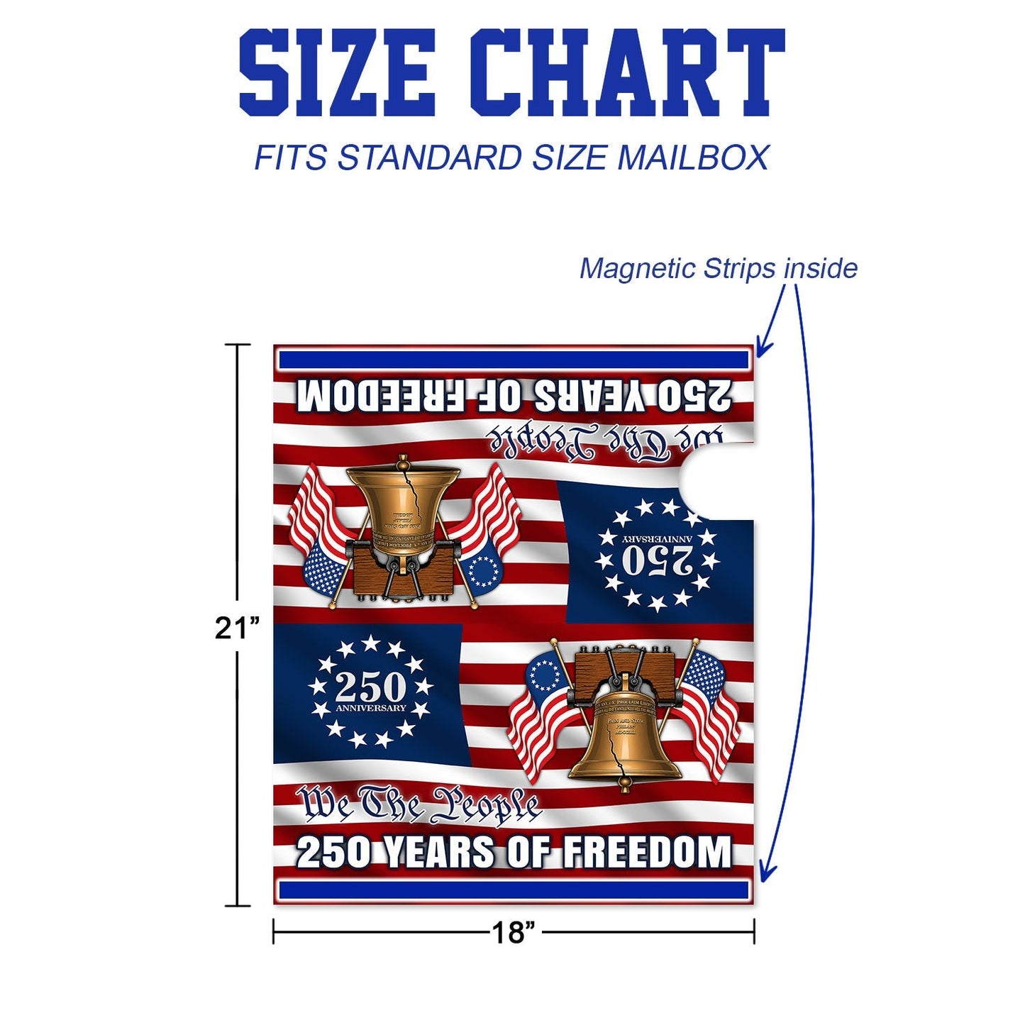 Patriotic Liberty Bell Betsy Ross Flag Mailbox Cover