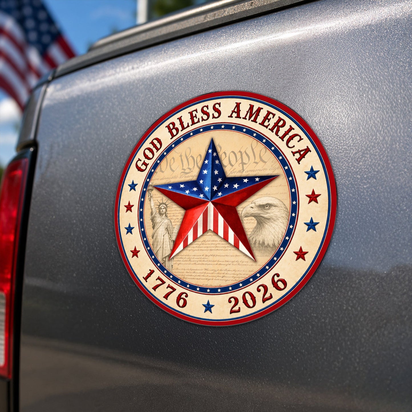 Custom God Bless America Car Magnet 1776 2026
