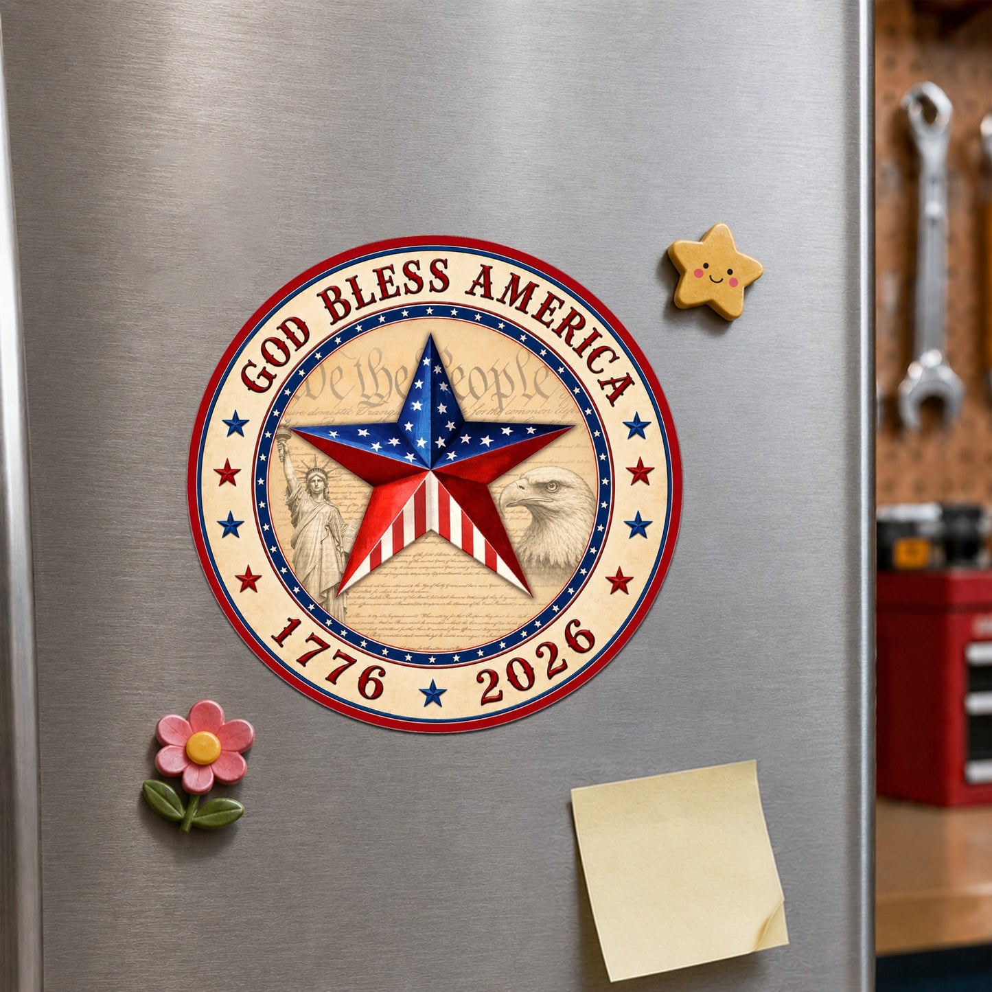 Custom God Bless America Car Magnet 1776 2026