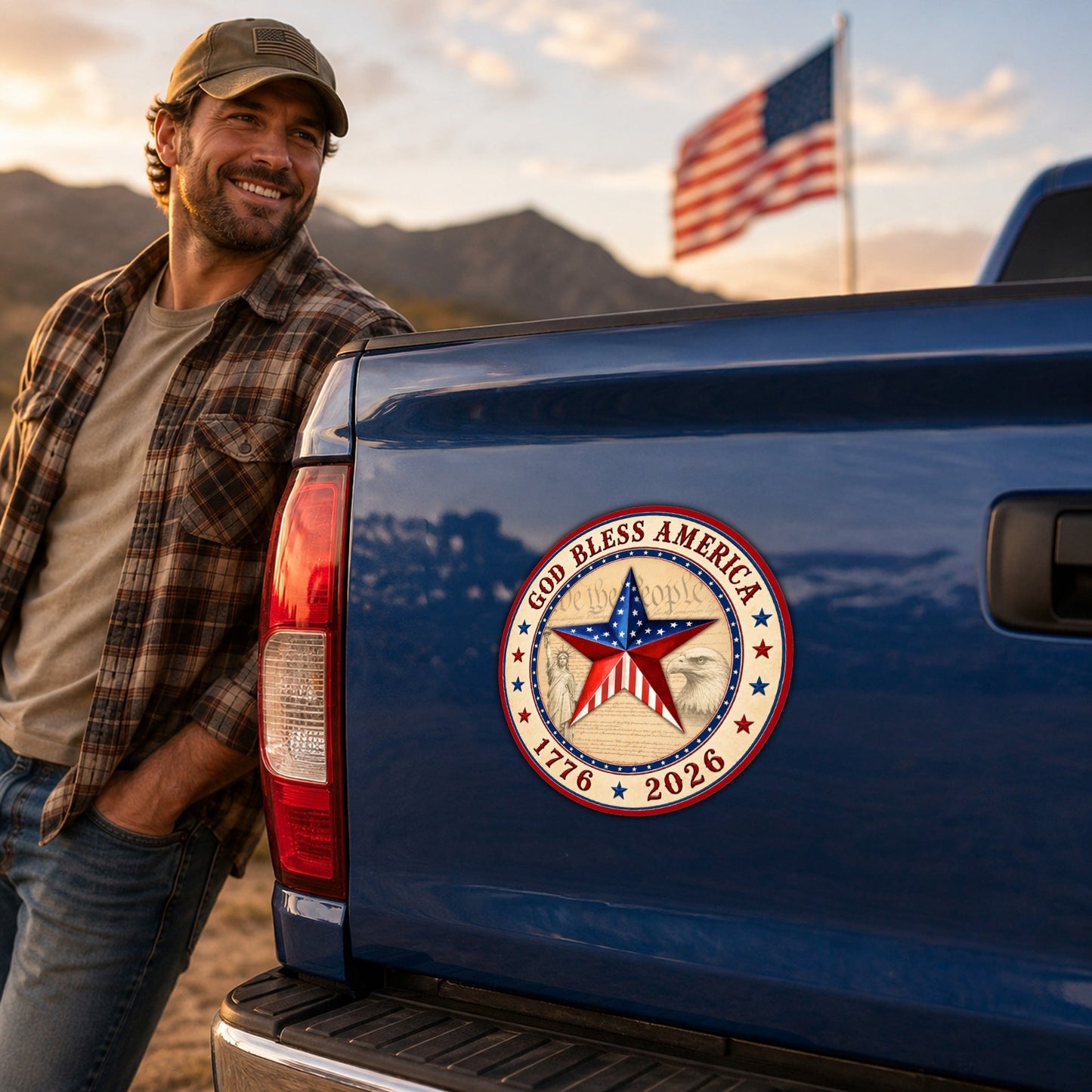 Custom God Bless America Car Magnet 1776 2026