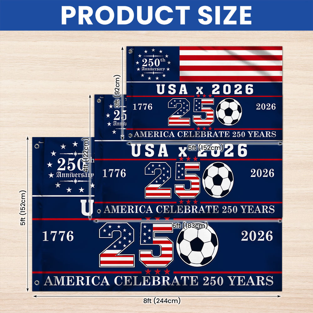 USA 2026 World Cup 250th Anniversary Grommet Flag