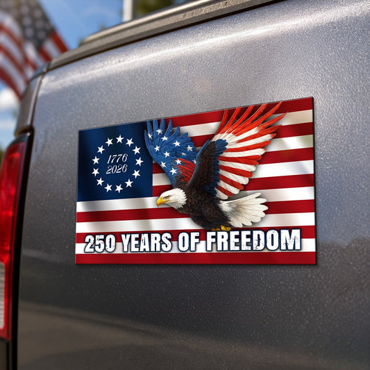 Betsy Ross Flag Eagle Car Magnet 250 Years of Freedom