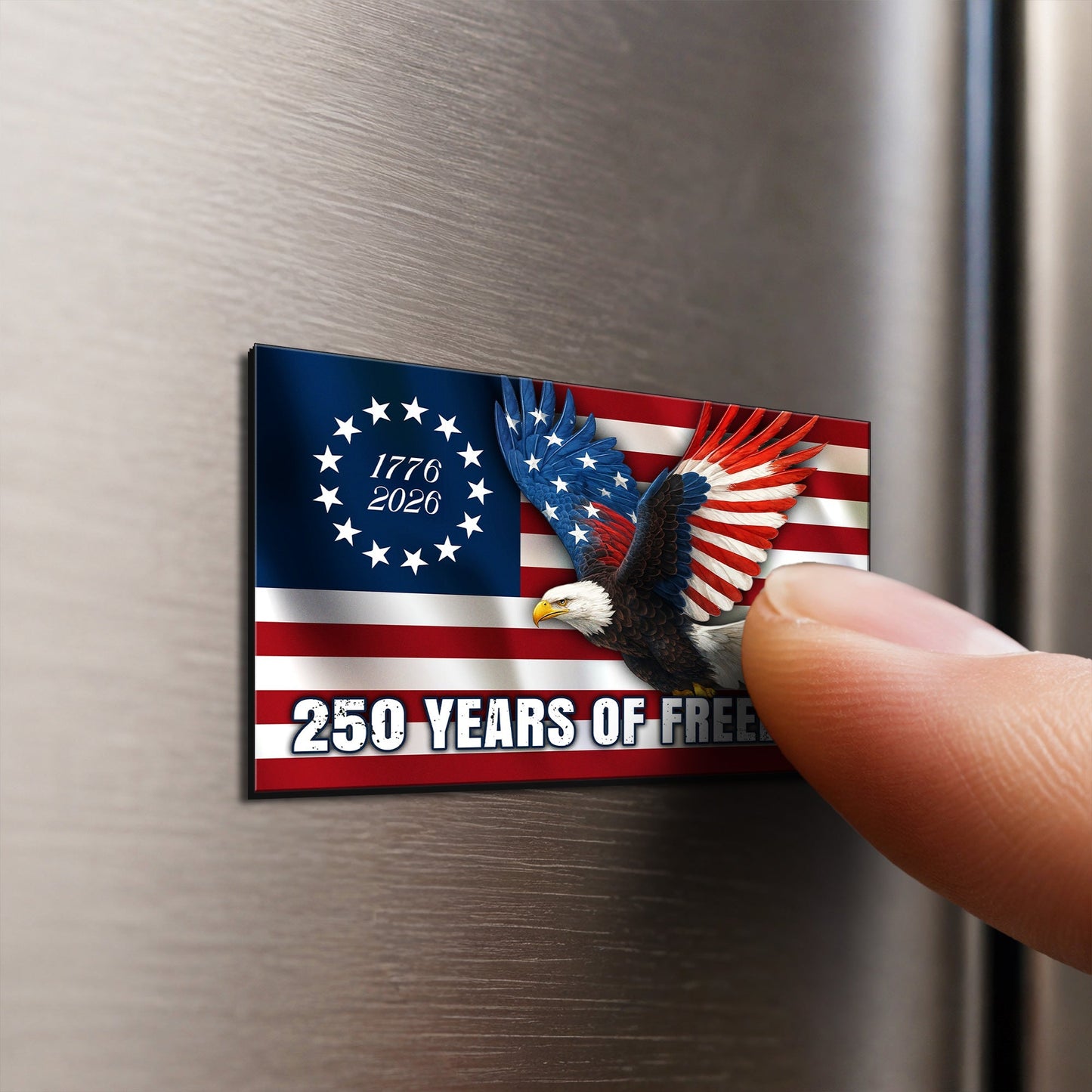 Betsy Ross Flag Eagle Car Magnet 250 Years of Freedom