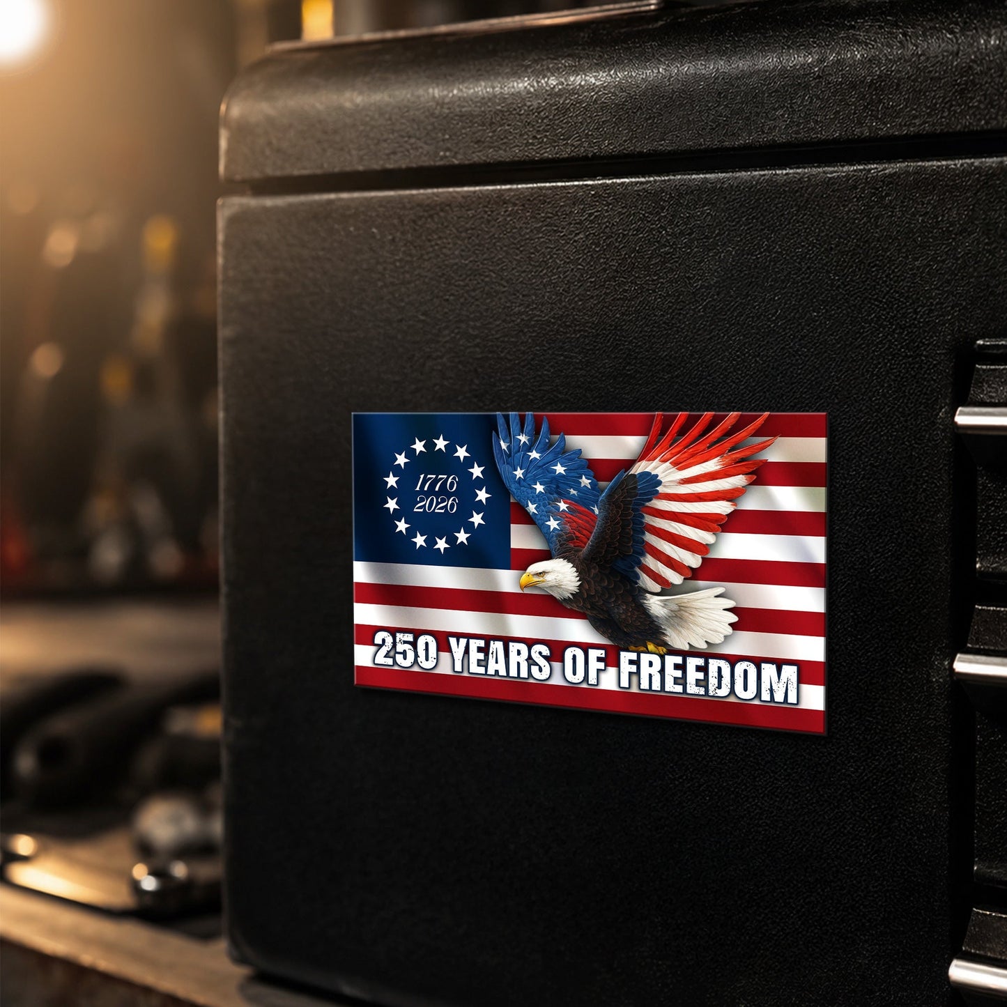 Betsy Ross Flag Eagle Car Magnet 250 Years of Freedom