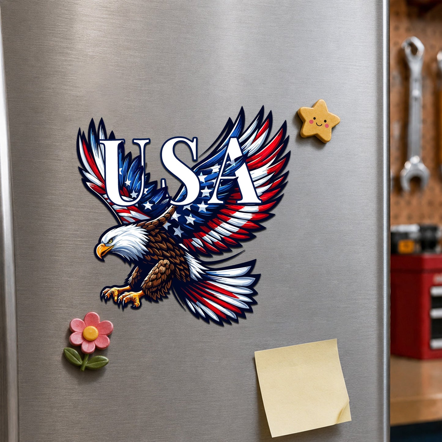 USA 250th Anniversary Bald Eagle Car Magnet