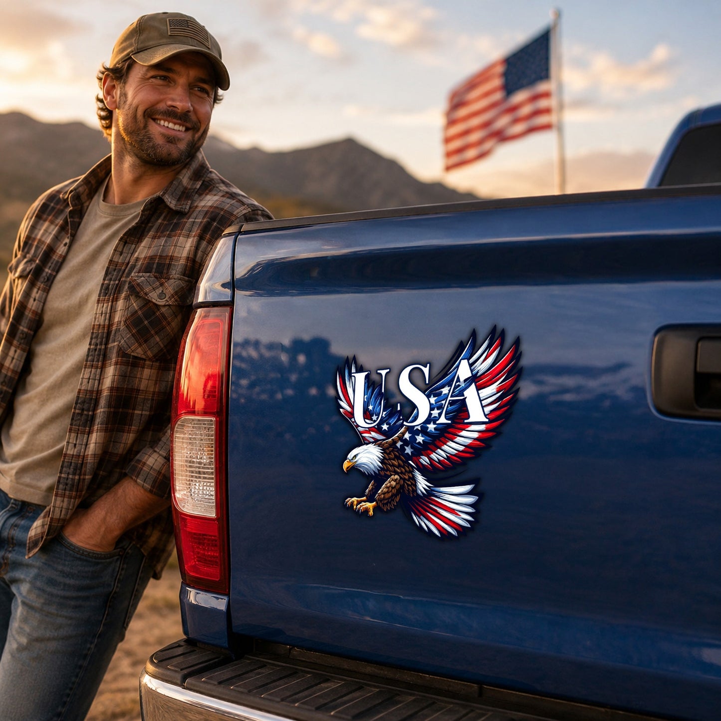 USA 250th Anniversary Bald Eagle Car Magnet
