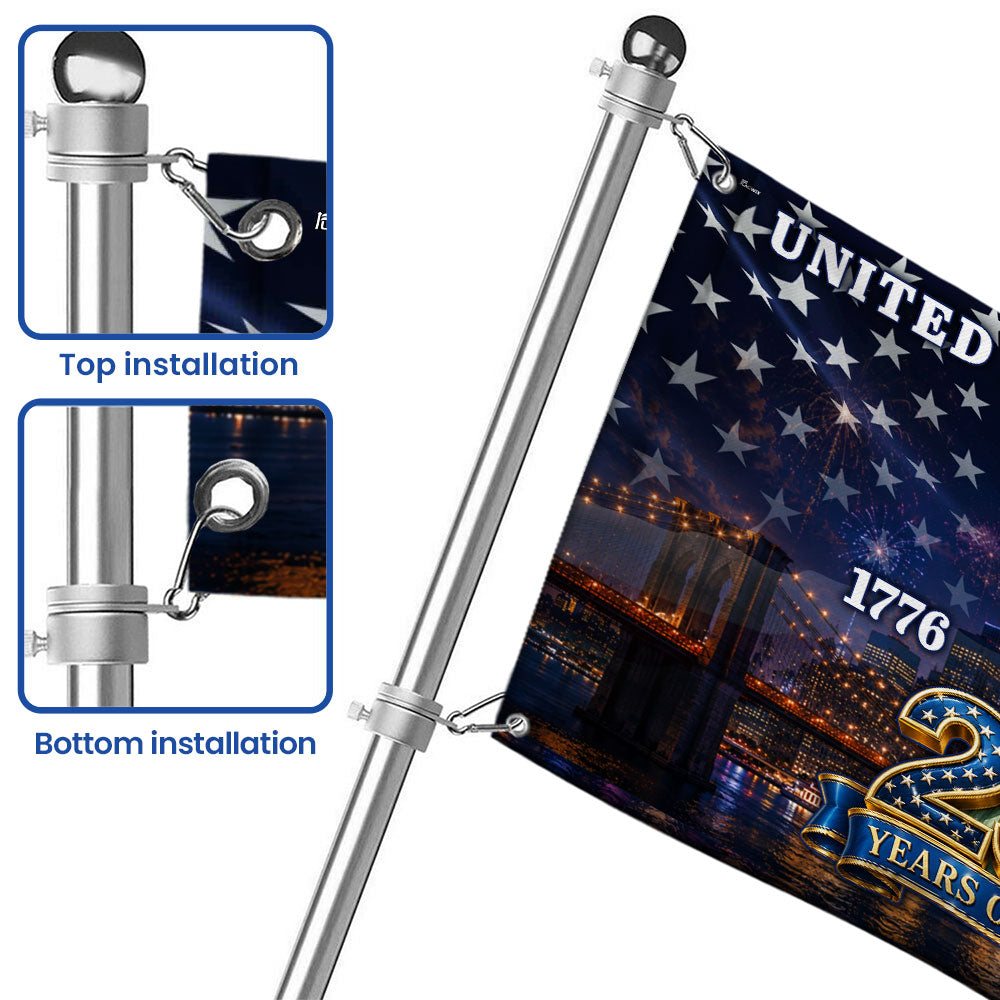 250th Anniversary Patriotic Liberty Grommet Flag - Double-Sided Canvas, 3 Sizes