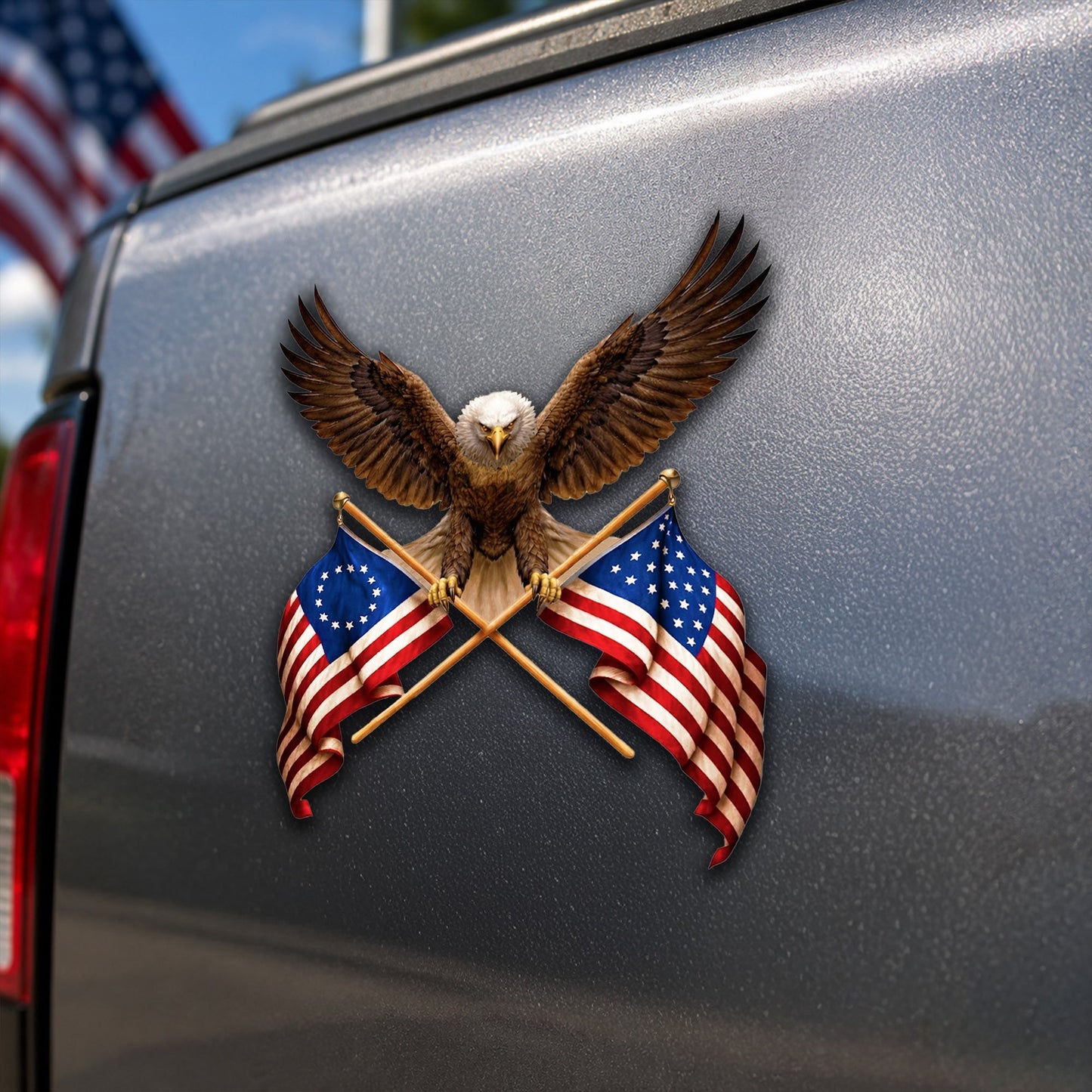Bald Eagle Betsy Ross USA Flag Vehicle Magnet