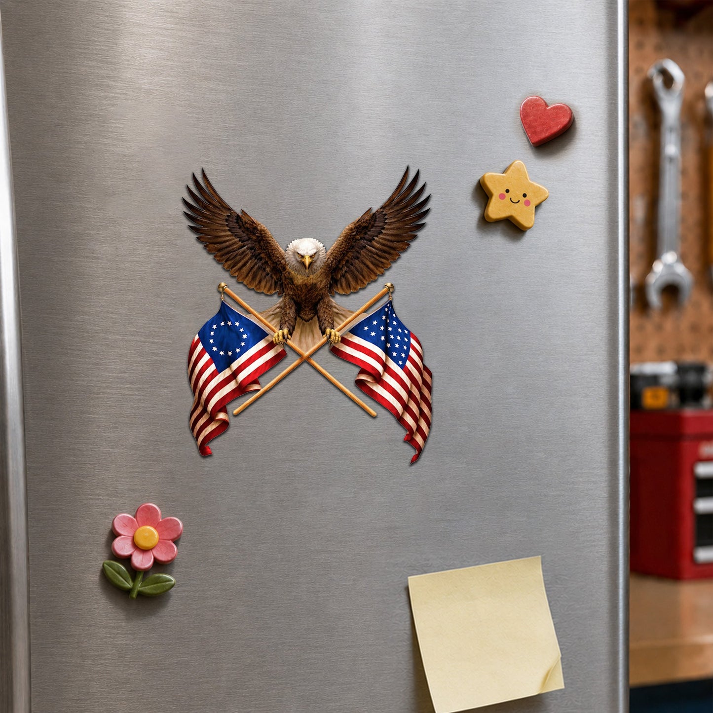 Bald Eagle Betsy Ross USA Flag Vehicle Magnet