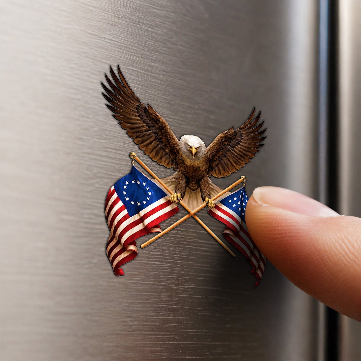 Bald Eagle Betsy Ross USA Flag Vehicle Magnet