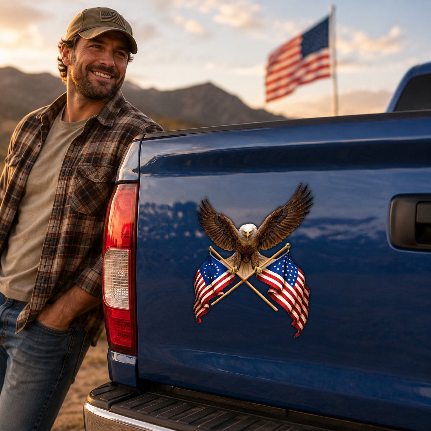 Bald Eagle Betsy Ross USA Flag Vehicle Magnet