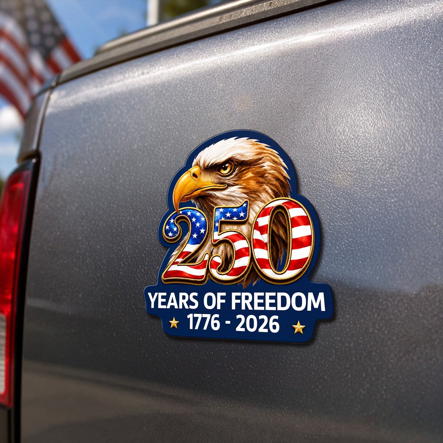 Patriotic Eagle Car Magnet - 250 Years of Freedom