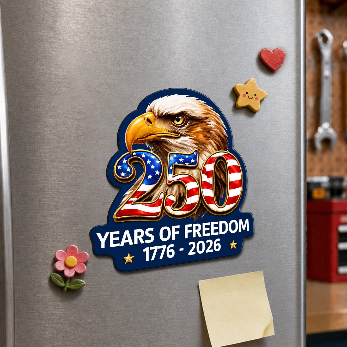 Patriotic Eagle Car Magnet - 250 Years of Freedom