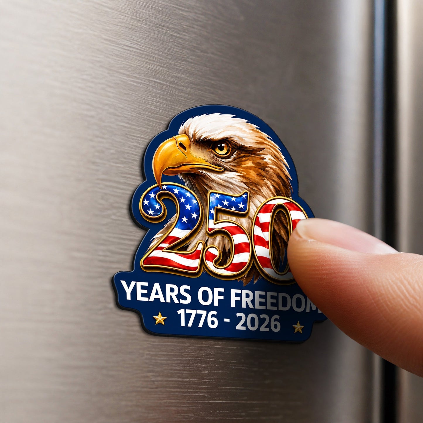 Patriotic Eagle Car Magnet - 250 Years of Freedom