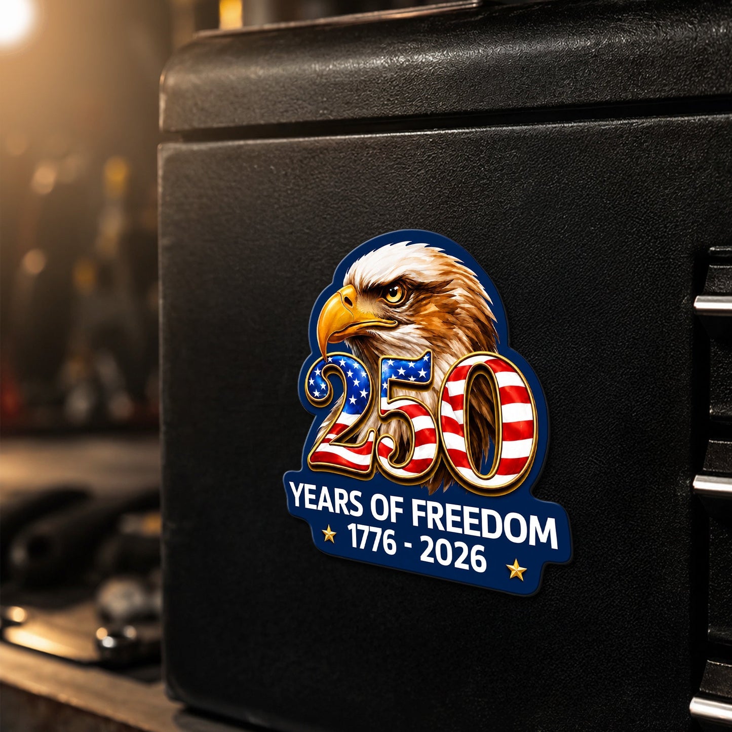 Patriotic Eagle Car Magnet - 250 Years of Freedom
