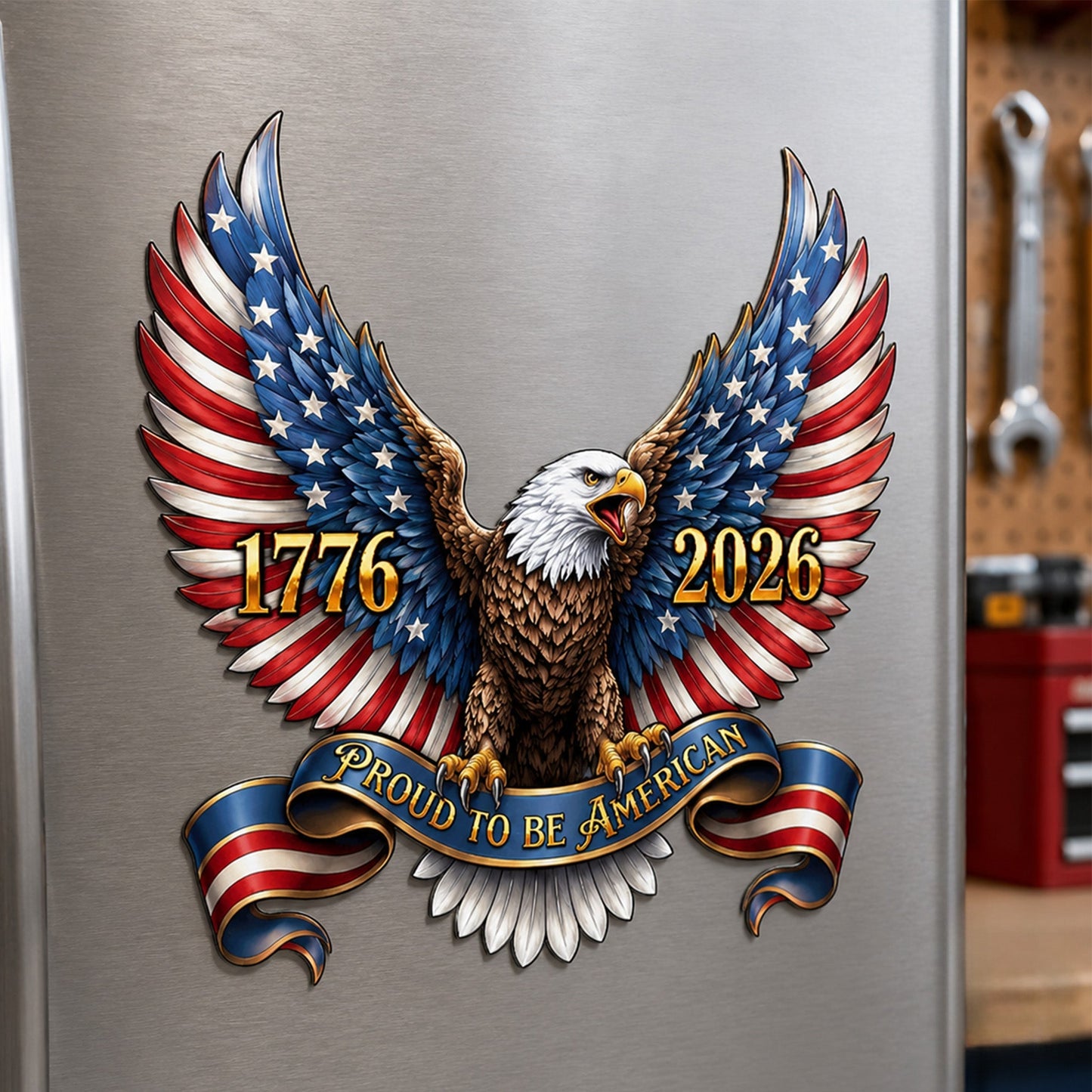 Patriotic Eagle Car Magnet - 250th Anniversary Custom Vinyl Magnet