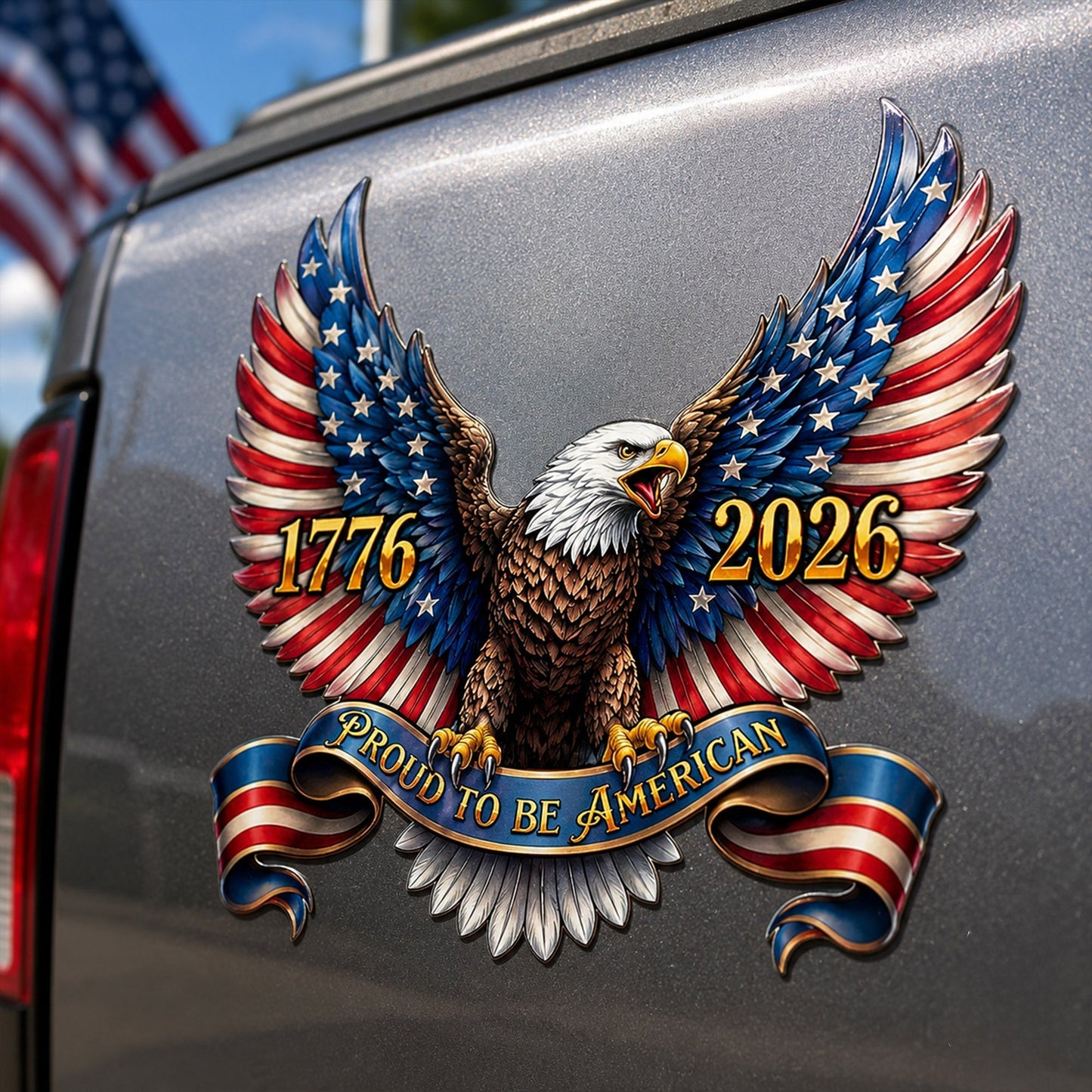 Patriotic Eagle Car Magnet - 250th Anniversary Custom Vinyl Magnet