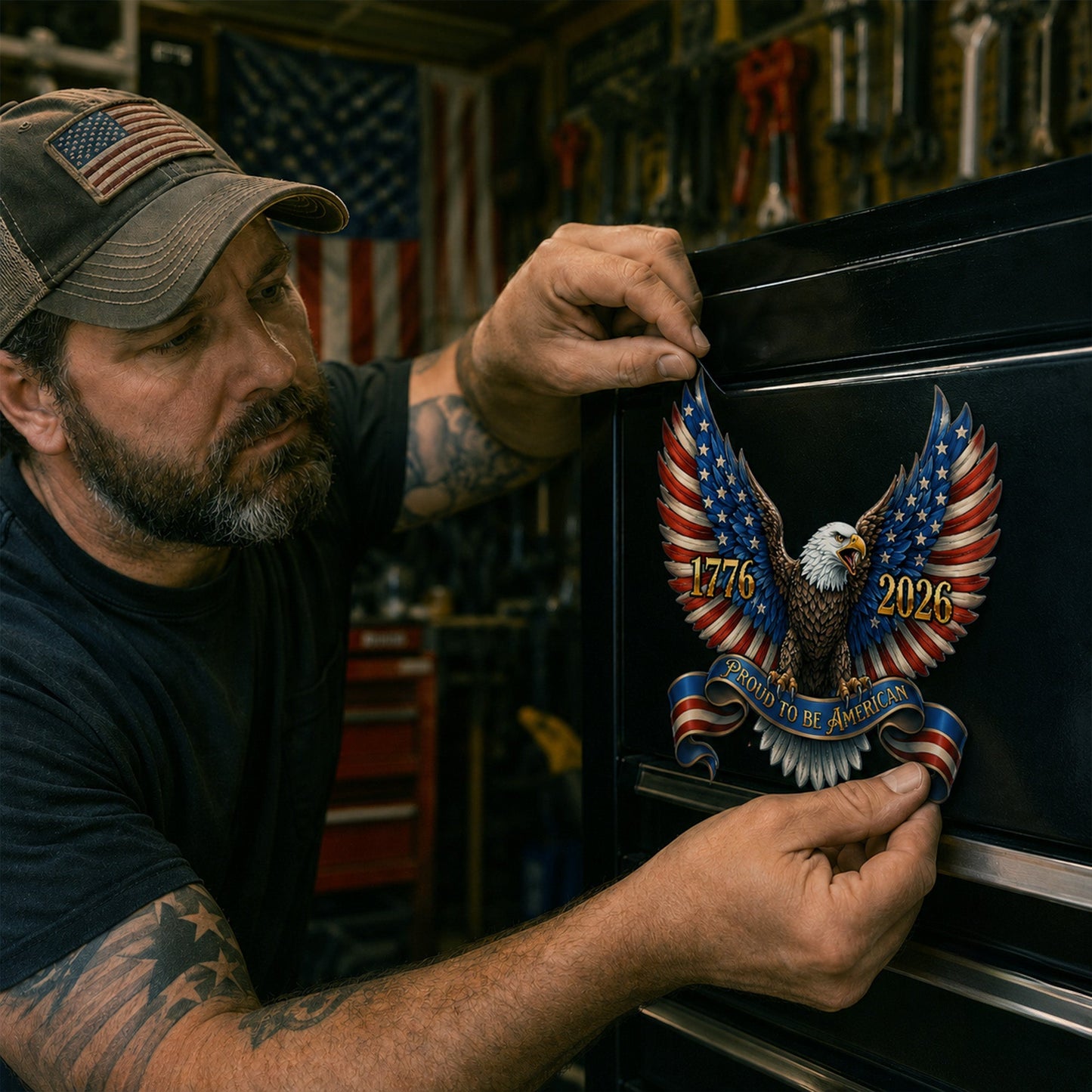 Patriotic Eagle Car Magnet - 250th Anniversary Custom Vinyl Magnet
