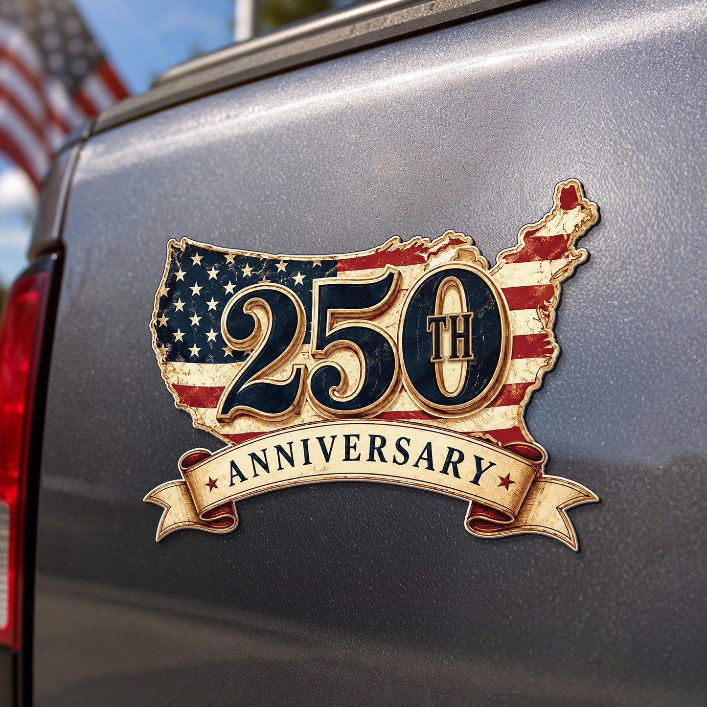 Custom Retro American Independence Map Car Magnet